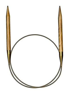 addi Olive Wood Fixed Circular Knitting Needles 24in (60cm) - US 7 (4.50mm)
