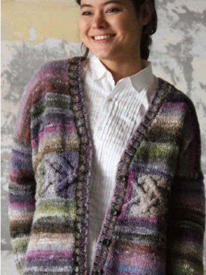 Noro MAG15-29 Sideways Cable Panel Cardigan										