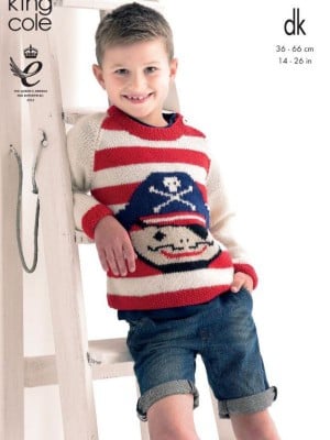 King Cole 3917 Children's Pirate Sweater and Babies Striped Hat & Sweater										