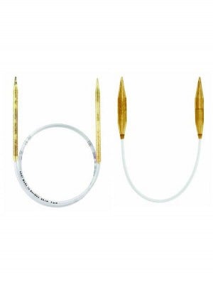 addi Plastic Gold Glitter Fixed Circular Knitting Needles 32in (80cm)										 - US 10.5 (7.00mm)