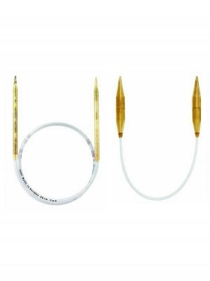 addi Plastic Gold Glitter Fixed Circular Knitting Needles 32in (80cm)										 - US 13 (9.0mm)