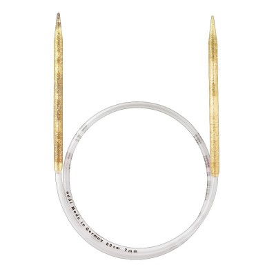 addi Plastic Gold Glitter Fixed Circular Knitting Needles 24in (60cm) - US 10.5 (7.00mm)