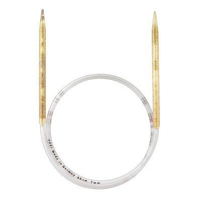 addi Plastic Gold Glitter Fixed Circular Knitting Needles 24in (60cm) - US 11 (8.0mm)