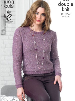 King Cole 4053 Ladies Short & Long Sleeve Sweaters in DK										