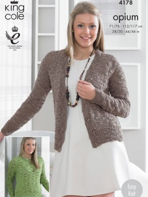 King Cole 4178 Cardigan & Sweater in King Cole Opium										