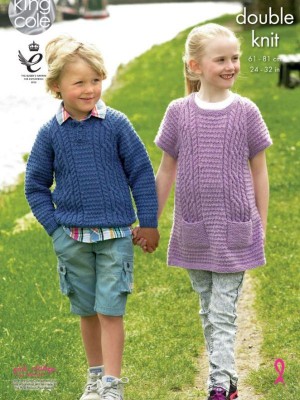 King Cole 4374 Children's Tunic & Sweater in Merino DK										