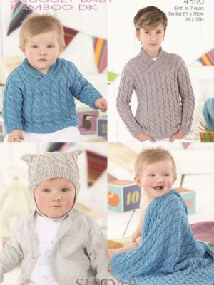Sirdar 4590 Boys Cabled Cardigans and Blanket										