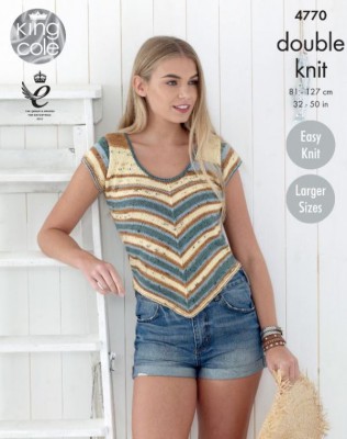 King Cole 4770  Short Sleeve and Vest Tops in King Cole Cottonsoft Crush										