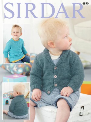 Sirdar 4890 Boy's Sweater & Cardigan in Sirdar Snuggly Bamboo DK