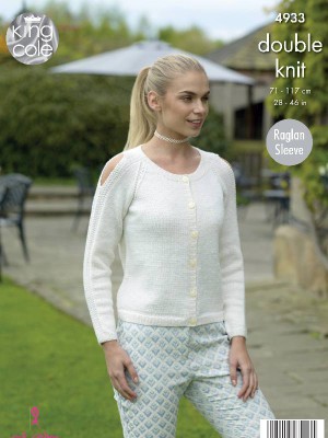 King Cole 4933 Cardigan and Sweater with Keyhole Sleeves										