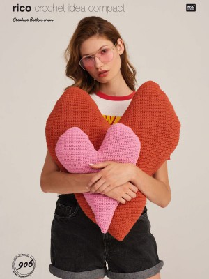 Rico KIC 906 Crochet Heart Cushions										