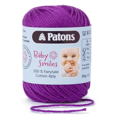 Patons Baby Smiles 100% Fairytale Cotton 4 Ply - 25gm - 1049 Violet