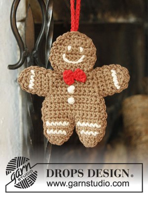 DROPS Gingy Crochet Gingerbread Man Christmas Decoration										