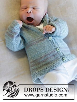 DROPS Little Brother Baby Cardigan in Baby Merino										