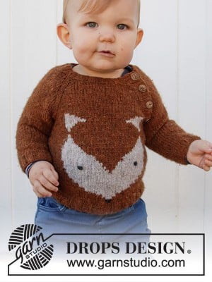 DROPS Little Fox Children's Sweater in Sky										