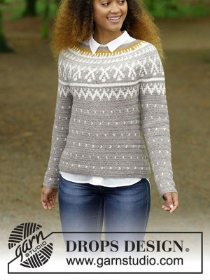 DROPS Winter Sunshine Crochet Sweater in Karisma										