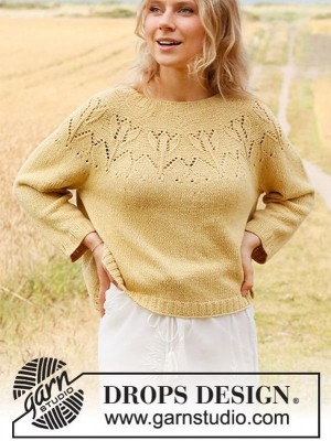 DROPS Yellow Tulip Sweater										