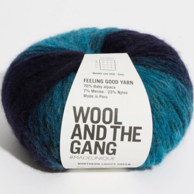 Wool and the Gang Feeling Good Yarn - Northern Lights Green Stripe