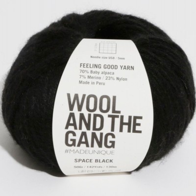 Wool and the Gang Feeling Good Yarn - Space Black