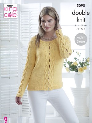 King Cole 5090 Cabled Sweater & Top										