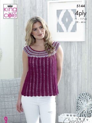 King Cole 5144 Crochet Tops										