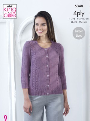 King Cole 5348 Cable Detail Cardigan & Slipover
