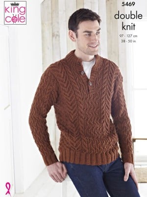 King Cole 5469 Cabled Sweaters in Merino Blend DK										