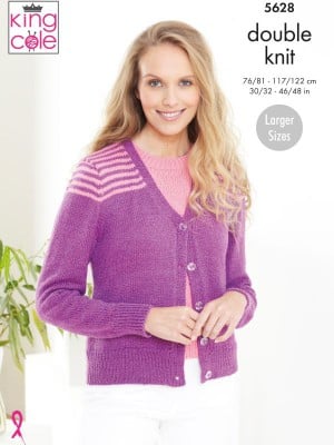 King Cole 5628 Cardigan & Top in Finesse Cotton Silk DK										