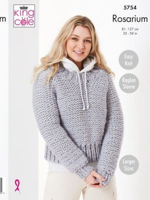 King Cole 5754 Ladies Sweaters in Rosarium Mega Chunky										