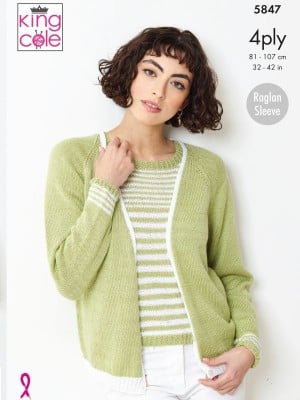 King Cole 5847 Ladies Cardigan and Top										