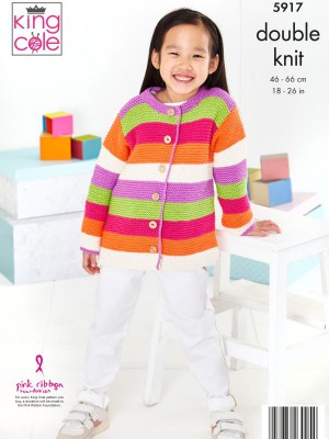 King Cole 5917 Sweater, Cardigan and Hat										