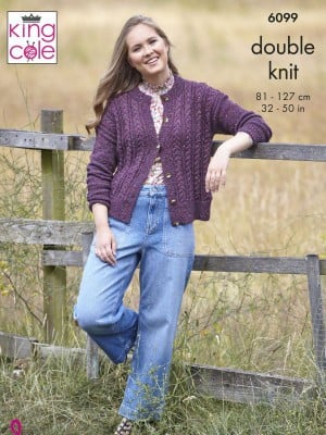 King Cole 6099 Cabled Cardigan and Jumper										