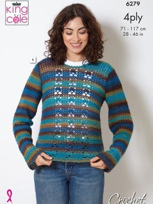 King Cole 6279 Crochet Sweater and Accessories										