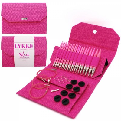 LYKKE Blush Interchangeable Circular Birchwood Knitting Needle Set 5in Tips - Blush Basketweave