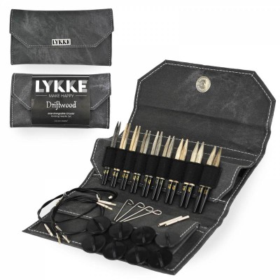 LYKKE Interchangeable Circular Knitting Needle Set 3.5in Tips - Driftwood Grey Denim