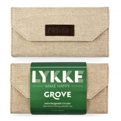 LYKKE Interchangeable Circular Needle Set 3.5in Tips Grove Beige										 - Grove Bamboo Beige Jute Canvas