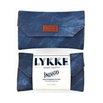 LYKKE Interchangeable Circular Birchwood Knitting Needle Set 3.5in Tips Indigo										 - Indigo
