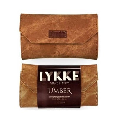 LYKKE Interchangeable Circular Birchwood Knitting Needle Set 3.5in Tips Umber										 - Umber
