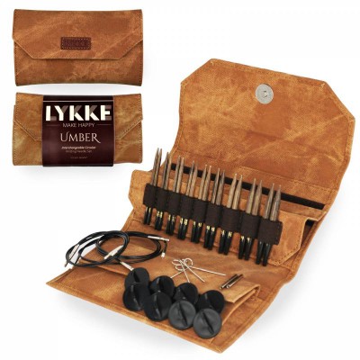 LYKKE Interchangeable Circular Knitting Needle Set 3.5in Tips - Umber