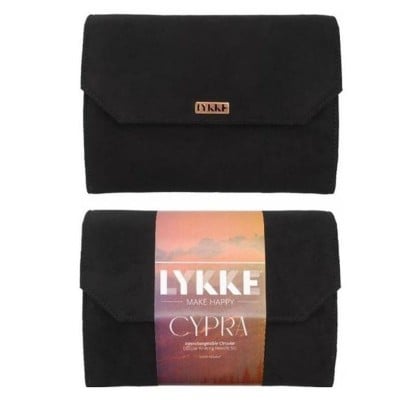 LYKKE Interchangeable Circular Knitting Needle Set 5in Tips Cypra Copper Black Vegan Suede										 - Black Vegan Suede