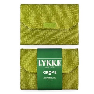 LYKKE Interchangeable Circular Needle Set 5in Tips Grove Green										 - Grove Bamboo Green Basketweave Effec