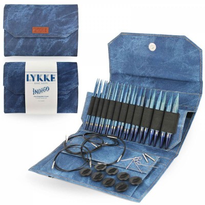 LYKKE Interchangeable Circular Knitting Needle Set 5in Tips - Indigo