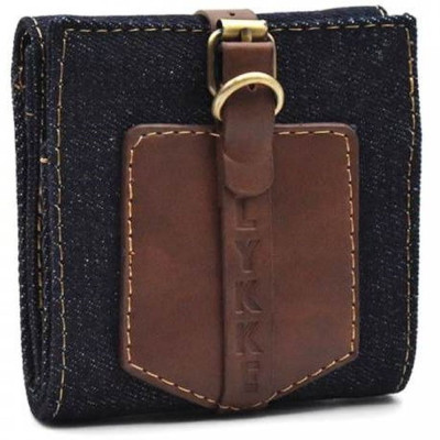LYKKE Taylor Needle Case (Empty) for 3.5in Tips in Chocolate Vegan Leather and Denim										 - Chocolate