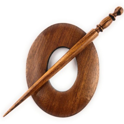 LYKKE Wooden Shawl Pins Oval										 - Rosewood