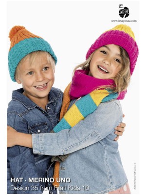 Lana Grossa - Filati Kids 10 Designs 35 & 36 - Merino Uno Hat & Scarf										