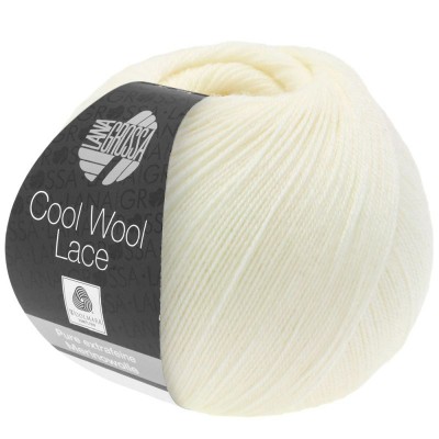 Lana Grossa Cool Wool Lace										 - 0014 Rohweiß