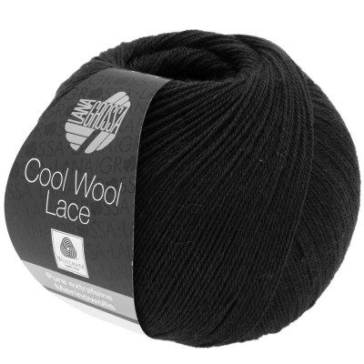 Lana Grossa Cool Wool Lace - 0024 Schwarz