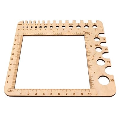 Laughing Hens Wooden Knitting Needle and Hook Gauge Universal										 - Multifunctional Tool
