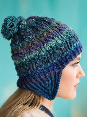 Noro MAG5-06 Twisted-Stitch Earflap Beanie										