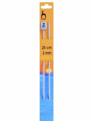 Pony Single Pointed Knitting Needles 10in (25cm) - US 0 (2.00mm)